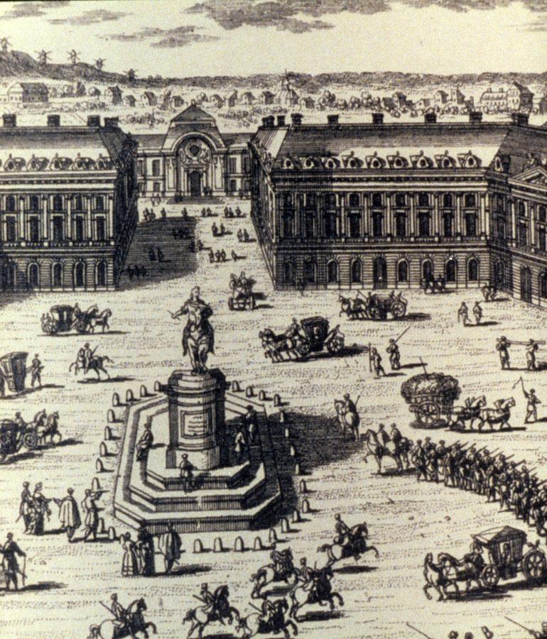 Project For Kiosk In British Museum Forecourt. Engraving By Lepautre Of The Place Vendôme By Jules Hardouin-Mansart