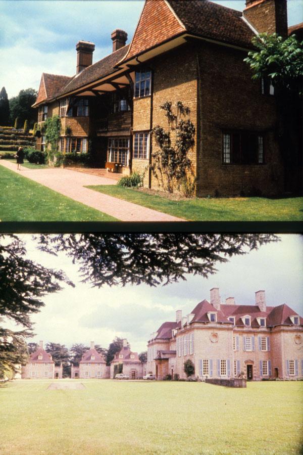 Top: Fulbrook House, Surrey, 1897. Bottom: Middleton Park, Oxfordshire, 1938
