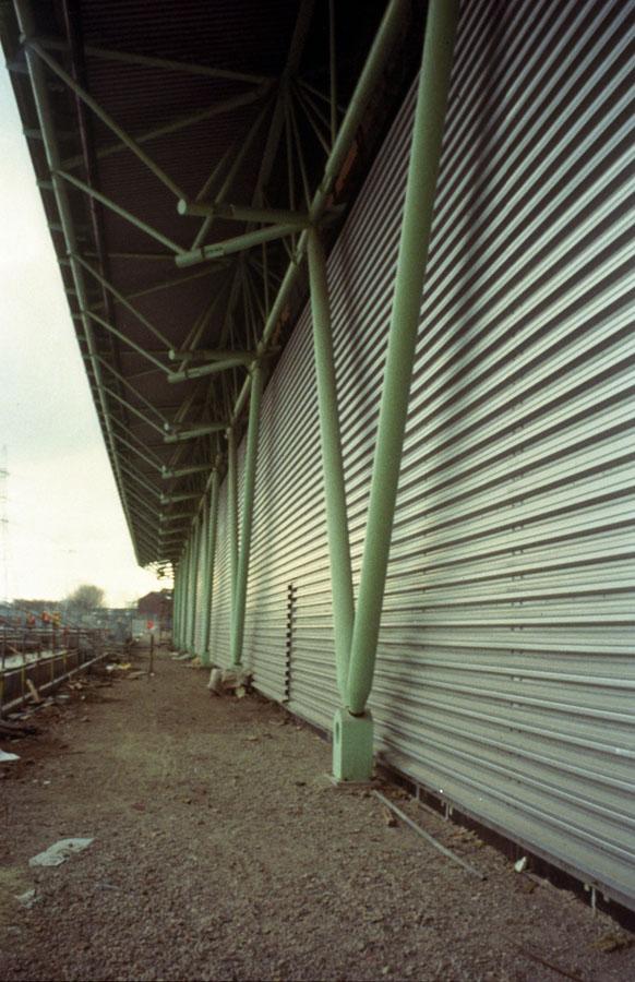 Stratford Market Depot. Steel V Columns