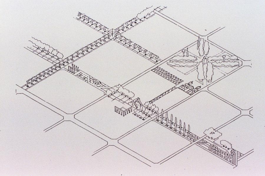 Axonometric Plan Of Whole Pedestrian Area, Cordoba, 1979 - 1980