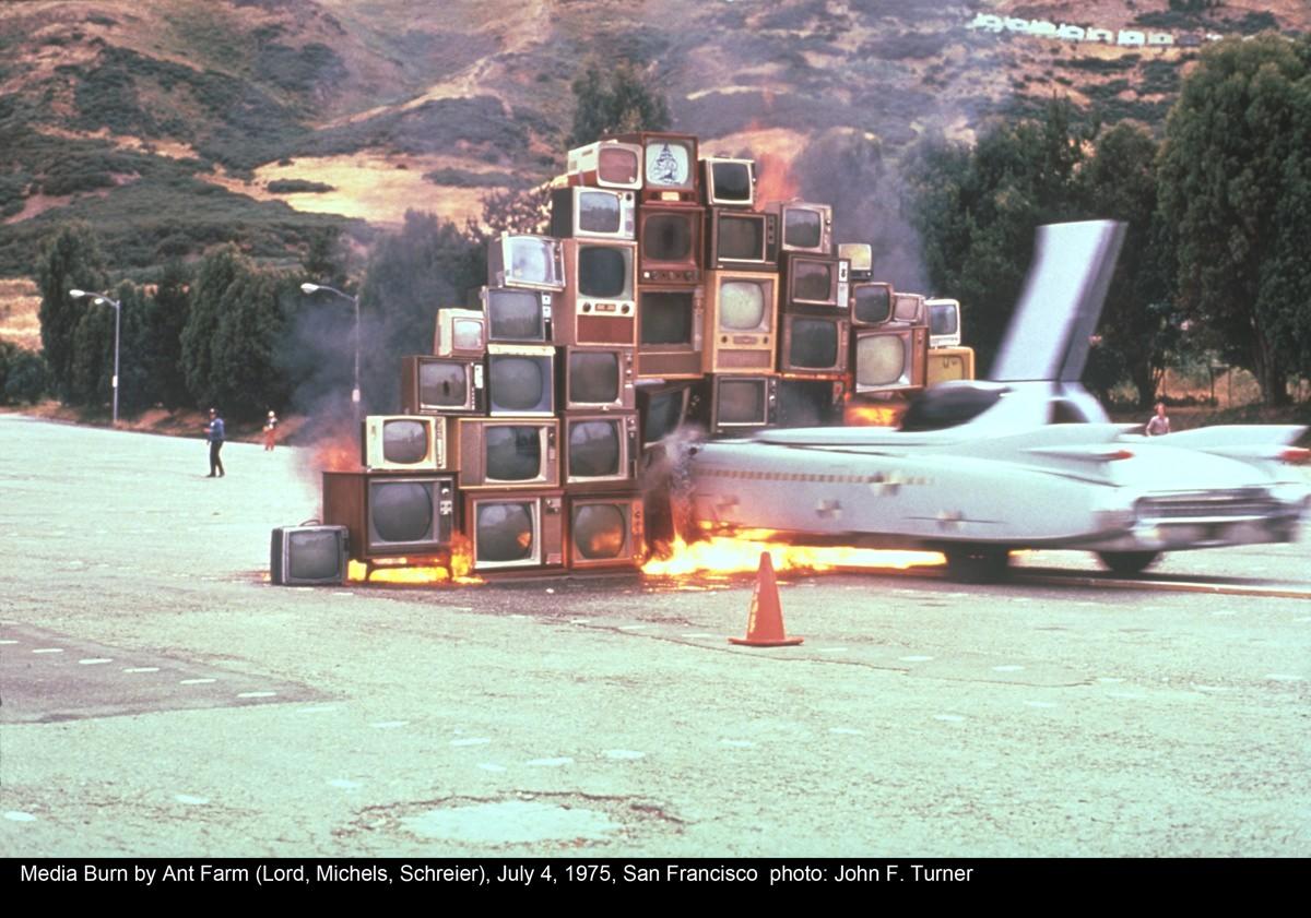 Media Burn By Ant Farm (Lord, Michels, Schreier), July 4 1975, San Francisco