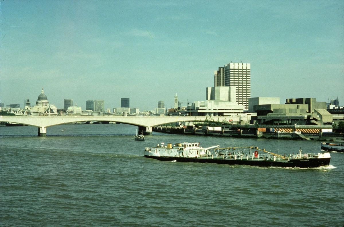 Panoramic View Of The River Thames, London & The National Theatre