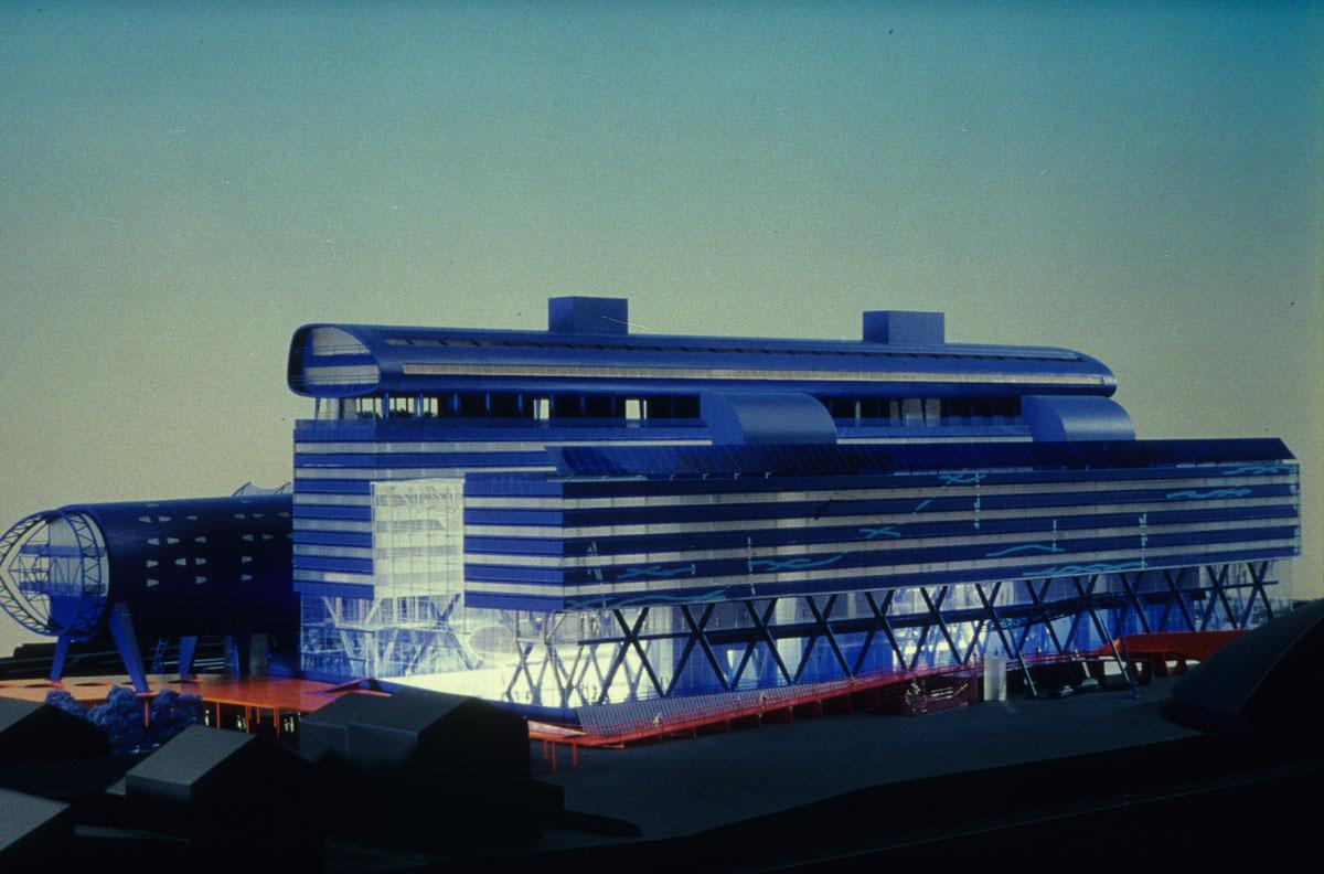 Marseille Hôtel Du Département: Views Of Model Of Amended Project, 1991 & Original Section, 1990