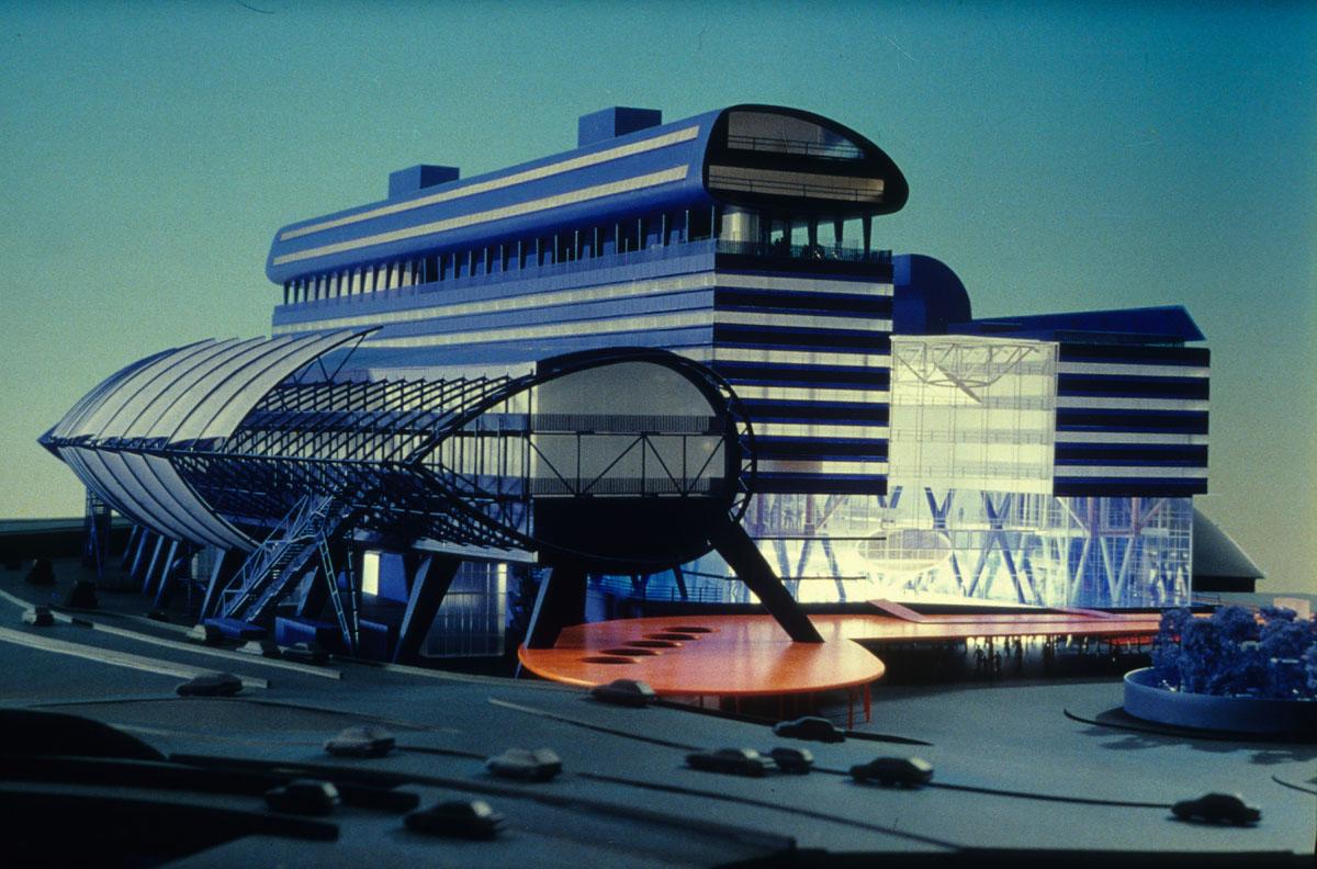 Marseille Hôtel Du Département: Views Of Model Of Amended Project, 1991 & Original Section, 1990