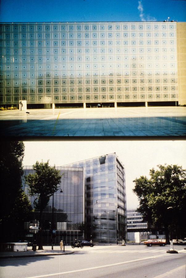 Institut De Monde Arabe, Paris, 1981 - 1988. Top: South Facade. Bottom: North Side