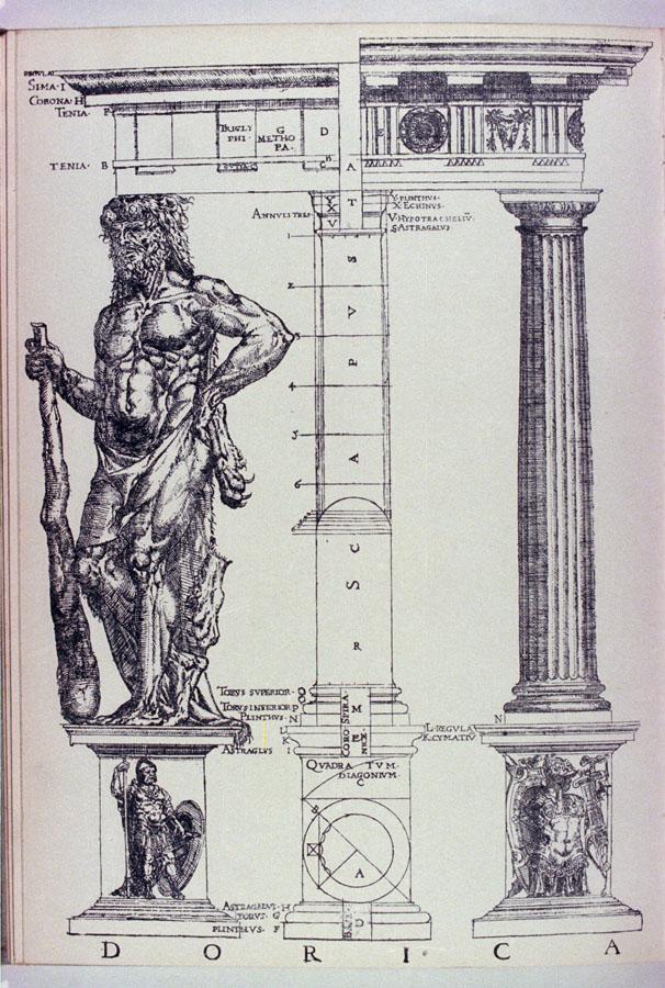 The Doric, Ionic & Corinthian Orders. From The 16th Century Book 'The First & Chief Groundes Of Architecture' By John Shute