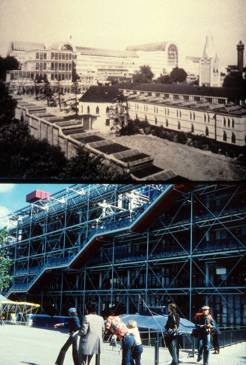 Top: Crystal Palace By Paxton. Bottom: Centre Pompidou By Piano & Rogers